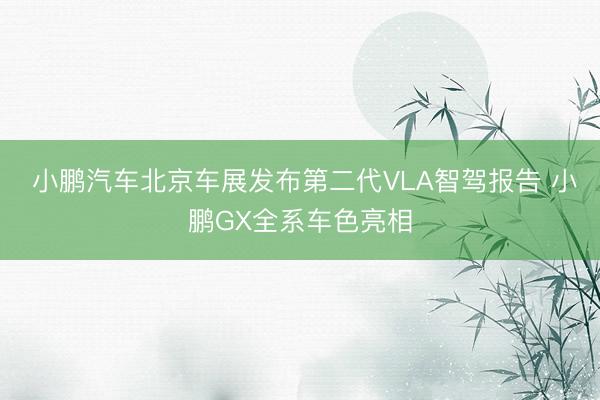  小鹏汽车北京车展发布第二代VLA智驾报告 小鹏GX全系车色亮相