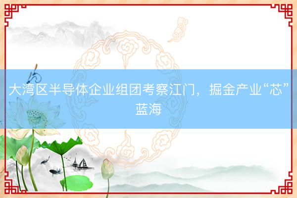 大湾区半导体企业组团考察江门，掘金产业“芯”蓝海