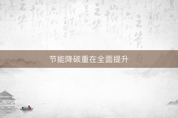节能降碳重在全面提升