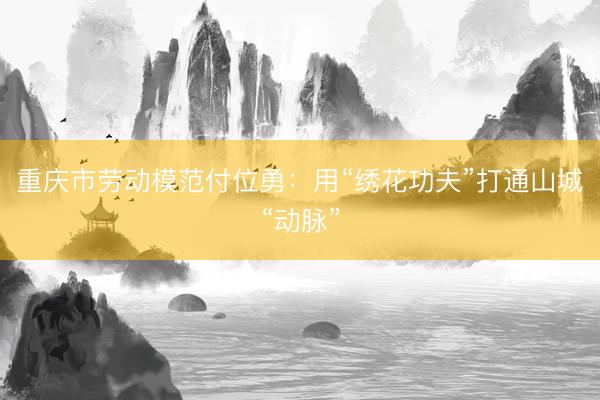 重庆市劳动模范付位勇：用“绣花功夫”打通山城“动脉”