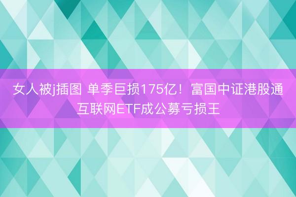 女人被j插图 单季巨损175亿！富国中证港股通互联网ETF成公募亏损王