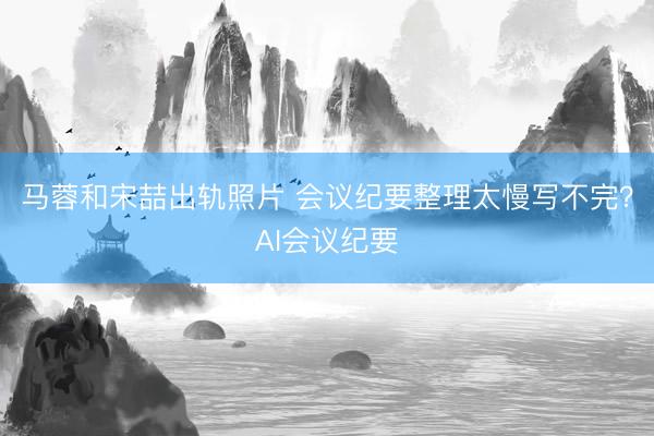 马蓉和宋喆出轨照片 会议纪要整理太慢写不完？AI会议纪要