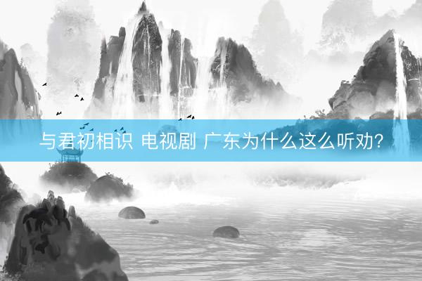 与君初相识 电视剧 广东为什么这么听劝？