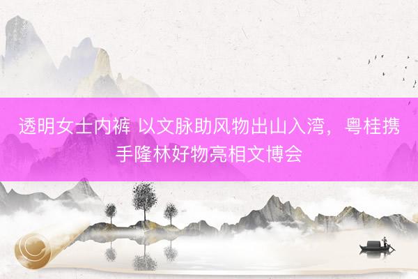 透明女士内裤 以文脉助风物出山入湾，粤桂携手隆林好物亮相文博会