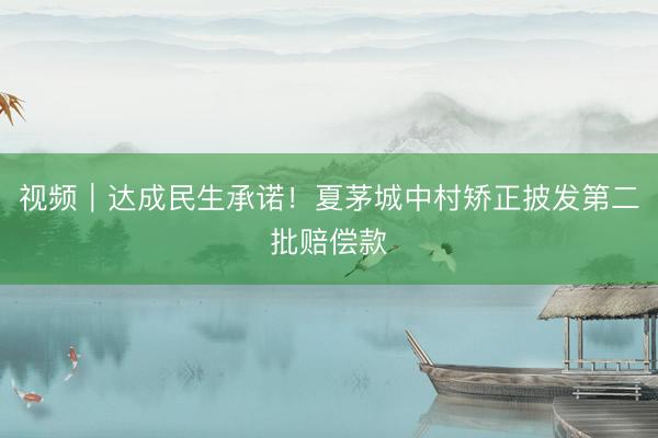 视频｜达成民生承诺！夏茅城中村矫正披发第二批赔偿款