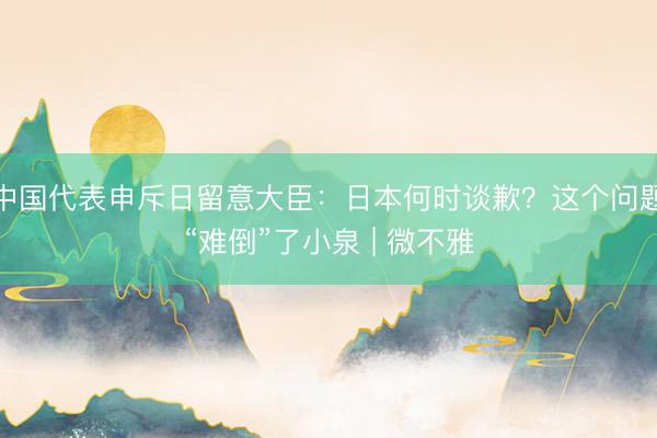 中国代表申斥日留意大臣：日本何时谈歉？这个问题“难倒”了小泉 | 微不雅
