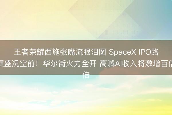 王者荣耀西施张嘴流眼泪图 SpaceX IPO路演盛况空前！华尔街火力全开 高喊AI收入将激增百倍